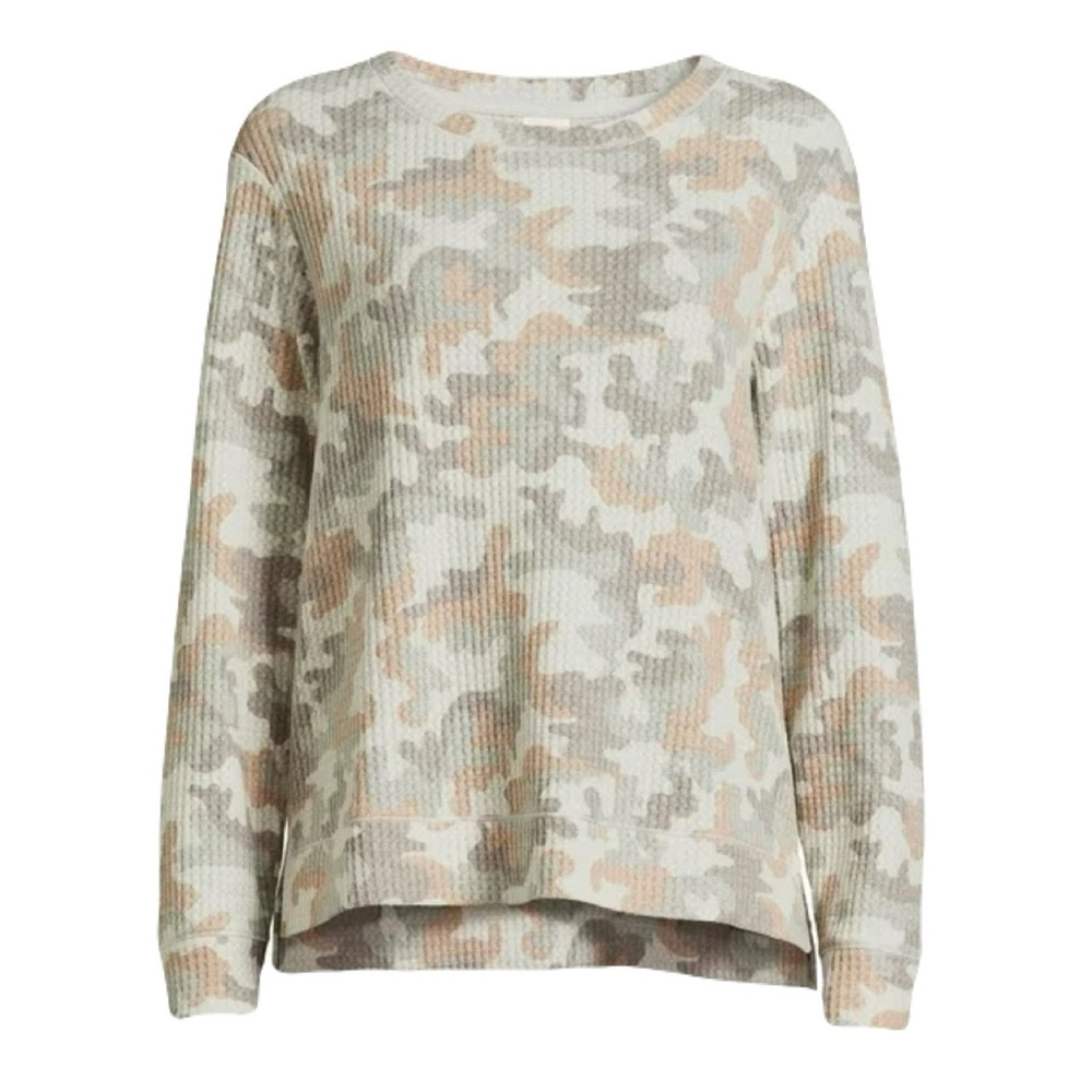 Secret Treasures Women's Small Camo Waffle Longsleeve Top NWT
